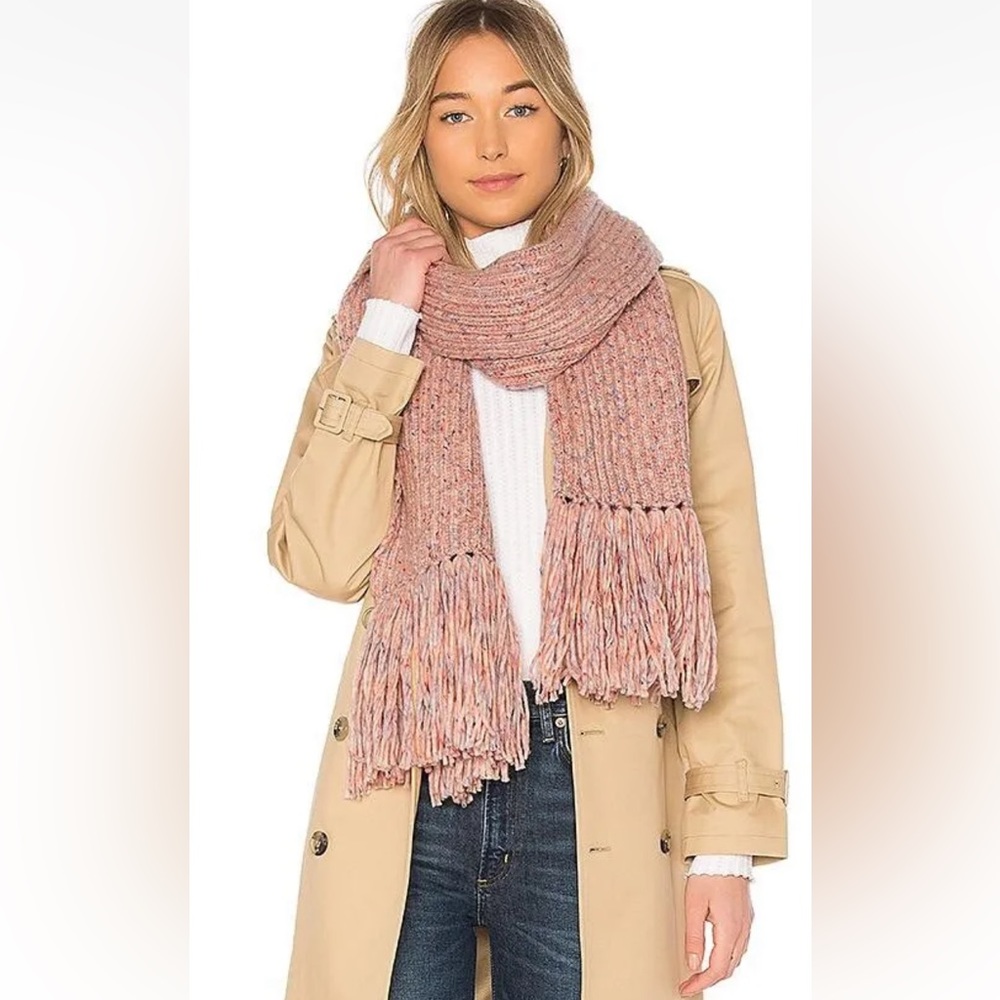 New Rag & Bone Devin Wool Scarf In Pink Multi Colored knitted Confetti - Picture 8 of 8